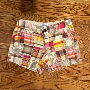 Women's Madras (plaid) Shorts - Pink, Yellow, Cream